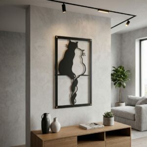 Metalowa Dekoracja ścienna kocia para