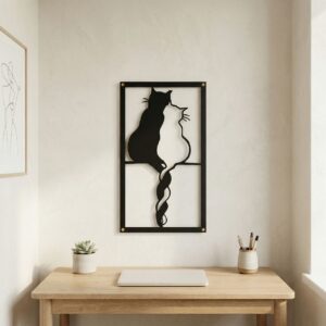 Elegancka dekoracja na ścianę kocia para