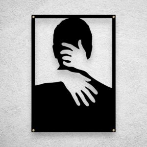 Czarna Metalowa dekoracja ścienna więzy uczuć