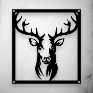 Metalowy obraz głowa jelenia do salonu