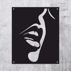 Ponętny Metalowy obraz zmysłowe usta