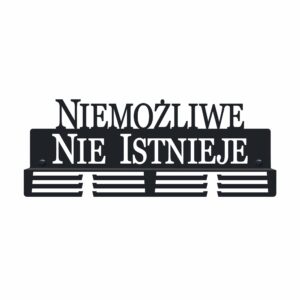 Czarny Metalowy wieszak na medale niemożliwe nie istnieje