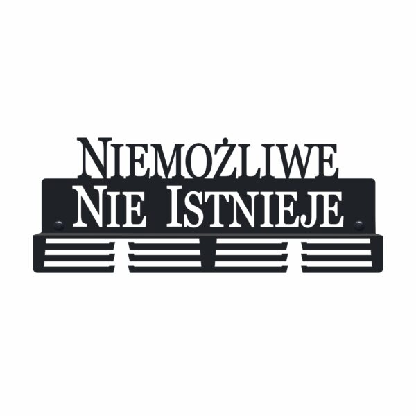 Czarny Metalowy wieszak na medale niemożliwe nie istnieje
