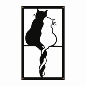 Minimalistyczna dekoracja ścienna kocia para