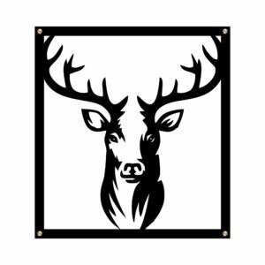 Duzy Nowoczesny Metalowy obraz głowa jelenia