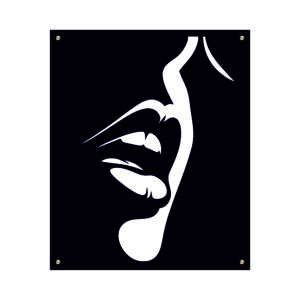 Czarny Nowoczesny Metalowy obraz zmysłowe usta