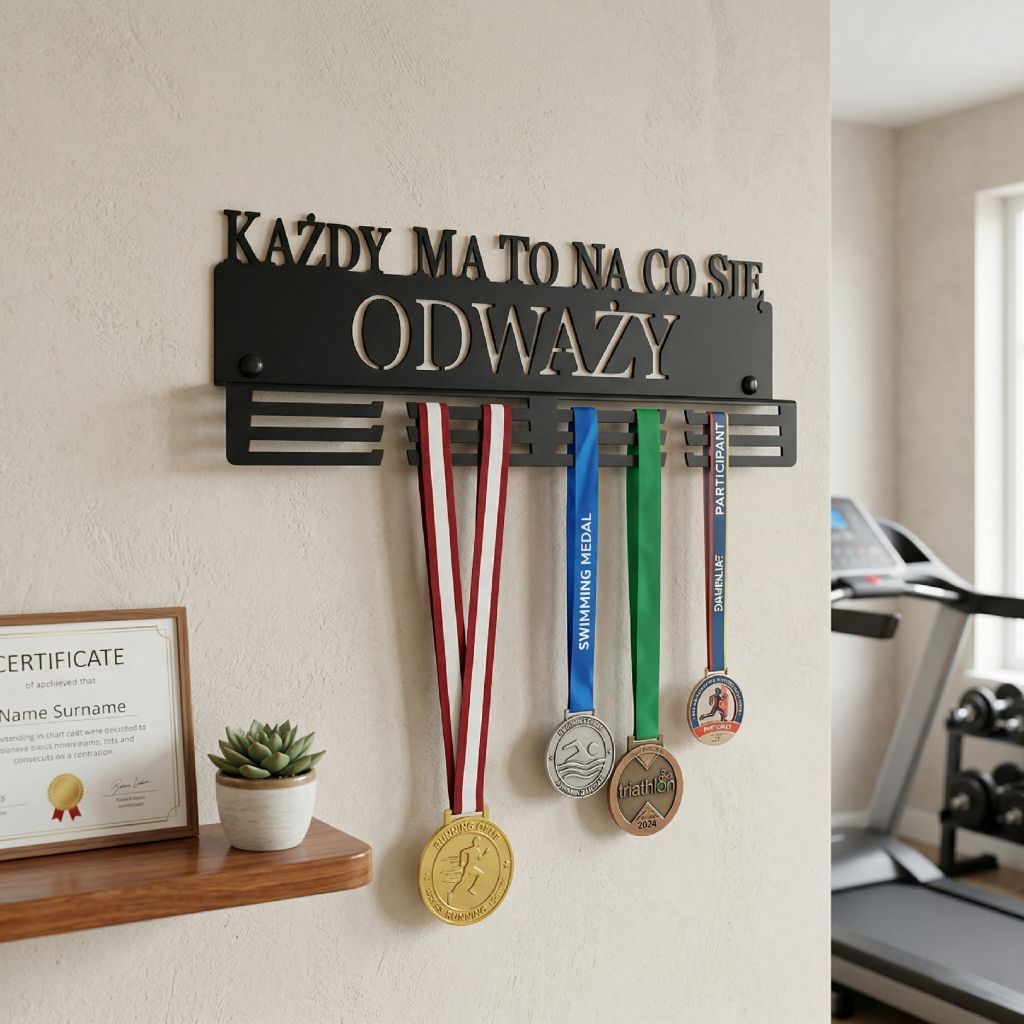 Metalowy Wieszak na medale każdy ma to na co się odważy