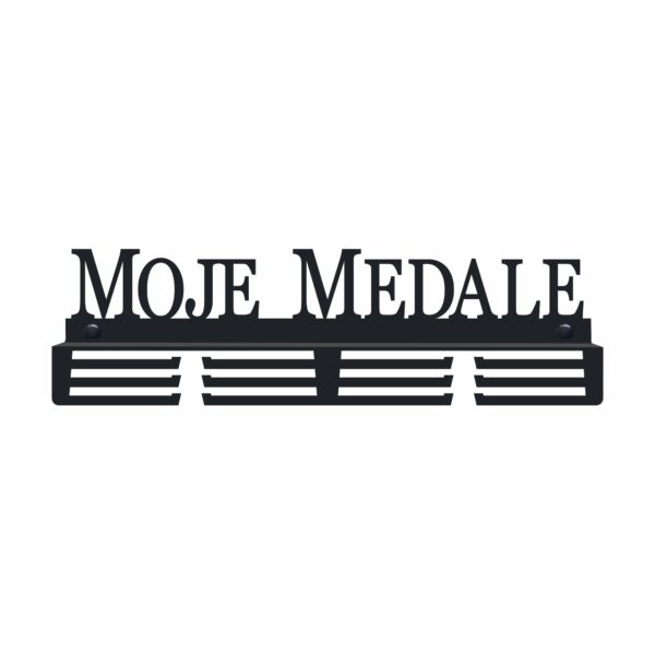 czarny metalowy wieszak na medale moje medale