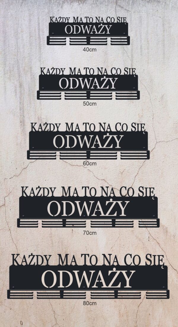 Wieszak na medale Każdy ma to na co się odważy - obrazek 5