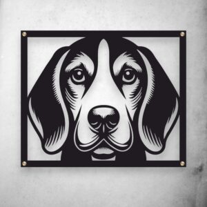 Nowoczesny Metalowy obraz na ścianę Beagle