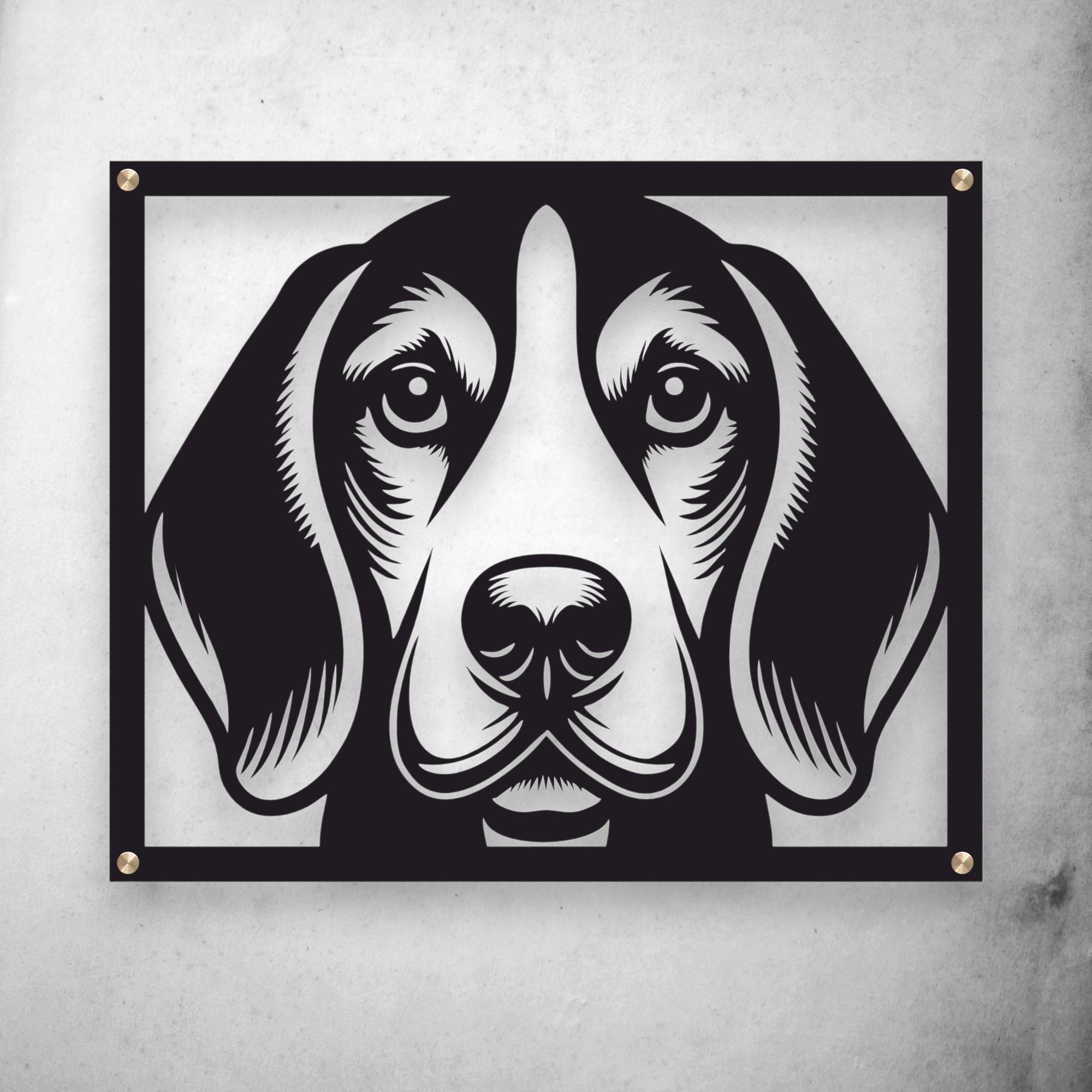 Nowoczesny Metalowy obraz na ścianę Beagle