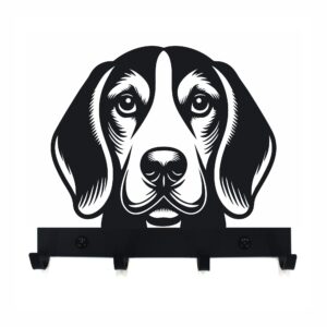 Metalowy psi wieszak ścienny Beagle