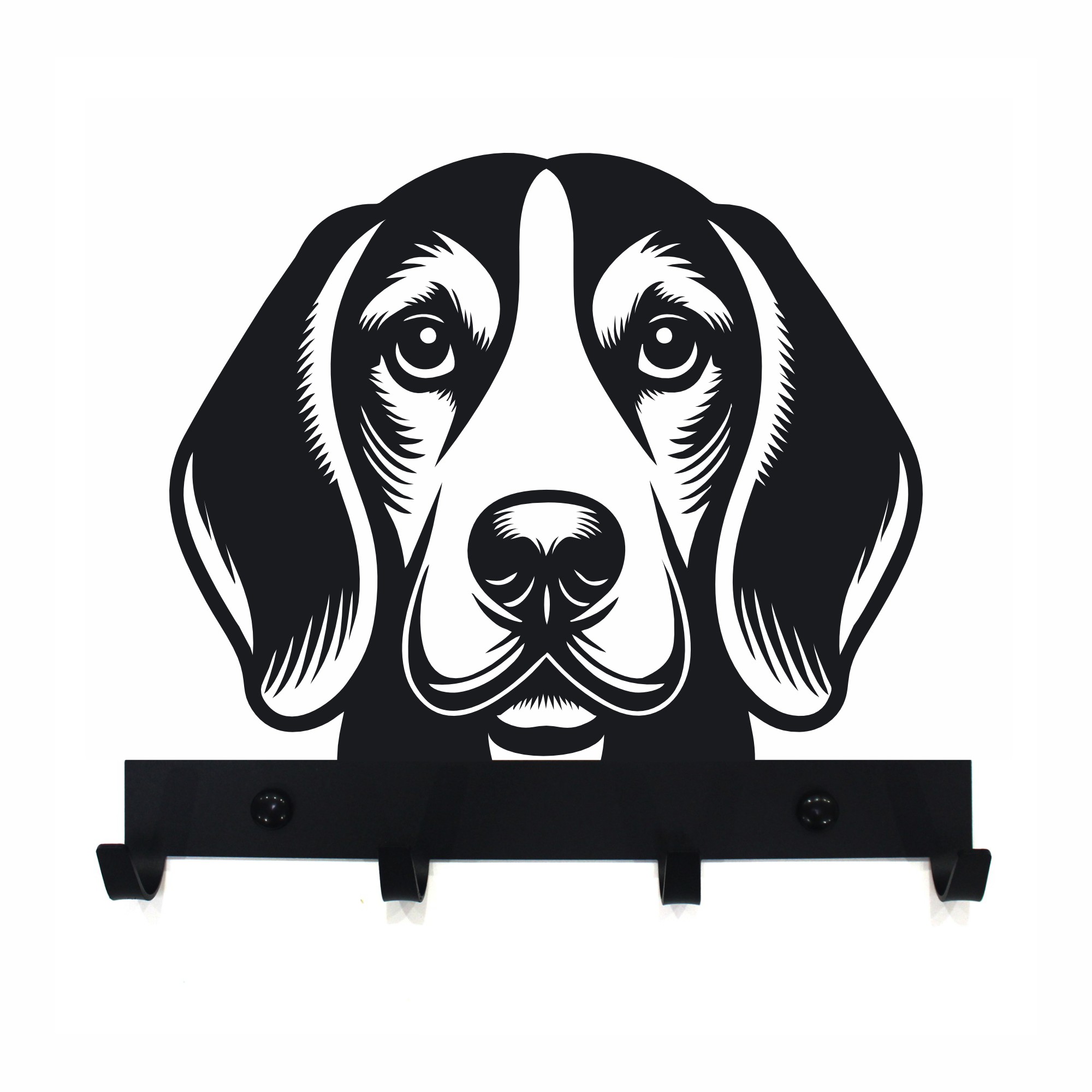 Metalowy psi wieszak ścienny Beagle
