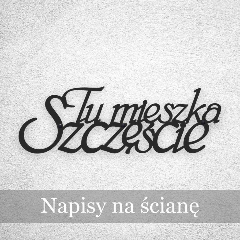napis metalowy na ścianę