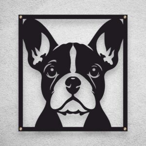 Elegancki Obraz z metalu Buldog Francuski