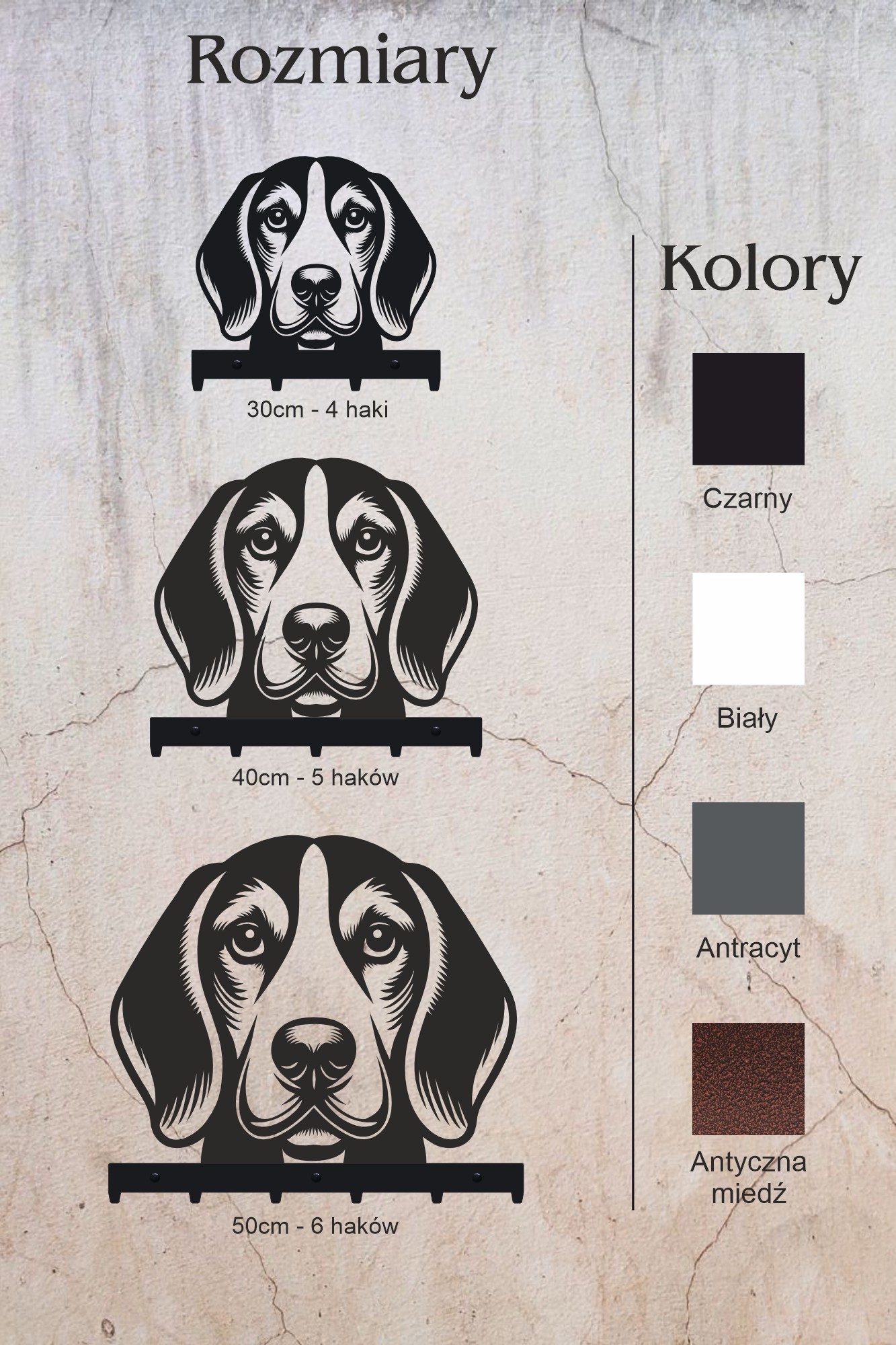 Wieszak na smycze Beagle - obrazek 4