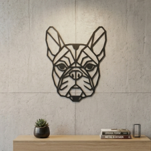 Metalowa Dekoracja geometryczna Buldog Francuski
