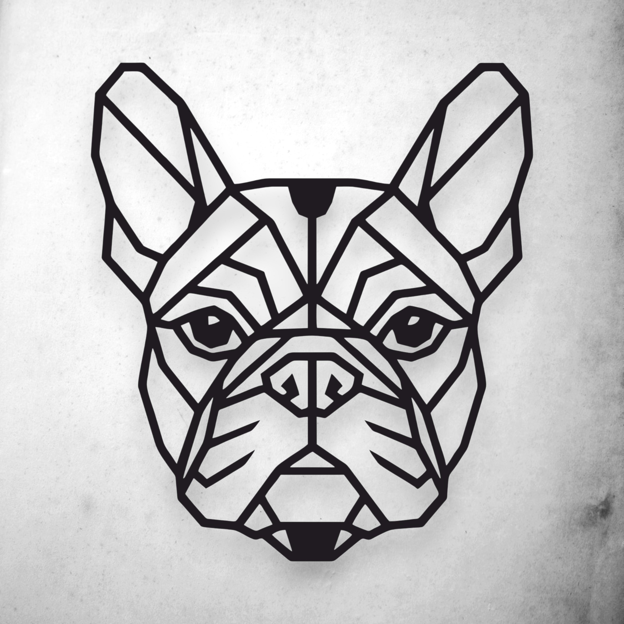 Metalowa Dekoracja geometryczna Buldog Francuski