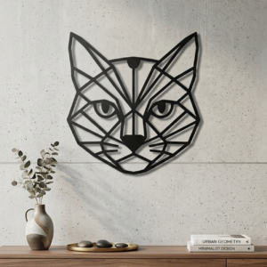 Metalowa Dekoracja geometryczna Kot