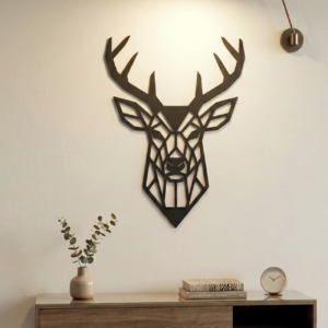 Metalowa Dekoracja geometryczna jeleń