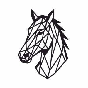 Czarna Dekoracja ścienna koń geometryczny