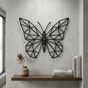 Metalowa Dekoracja ścienna motyl geometryczny