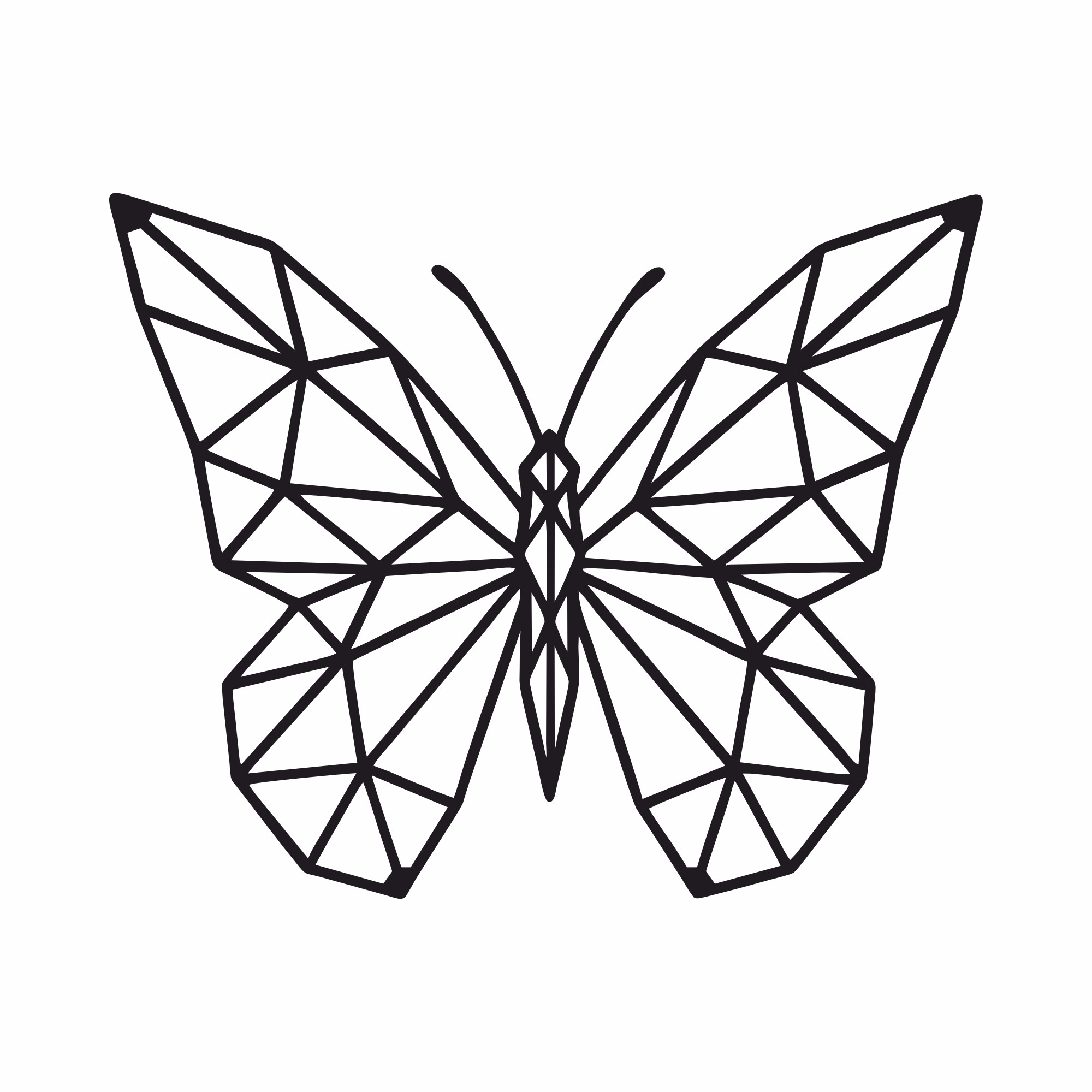 Dekoracja metalowa motyl geometryczny