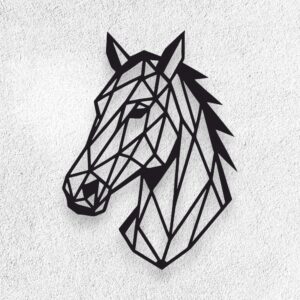 Nowoczesna Metalowa dekoracja koń geometryczny