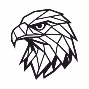 Nowoczesna Metalowa dekoracja orzeł geometryczny