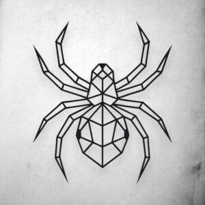 Nowoczesna Metalowa dekoracja pająk geometryczny