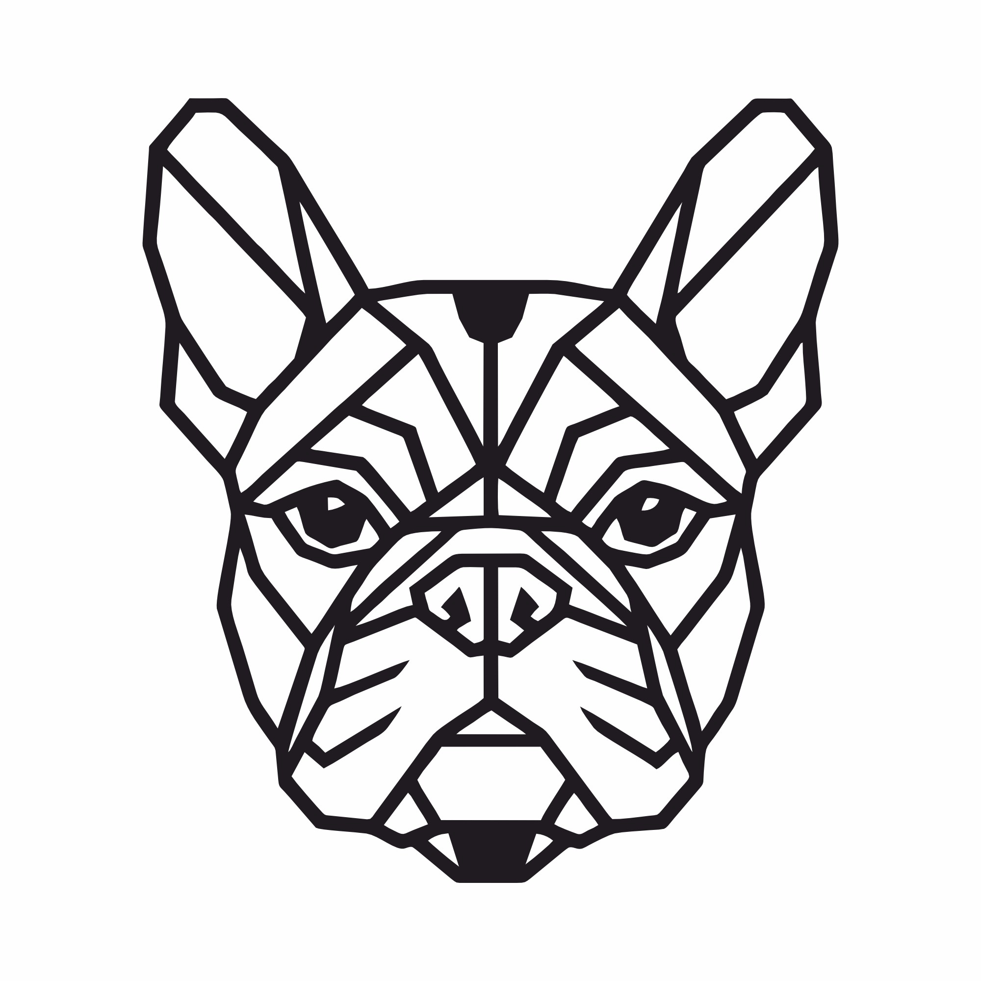 Elegancka Metalowa dekoracja ścienna Buldog Francuski