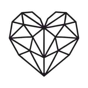 Czarna Metalowa dekoracja ścienna serce