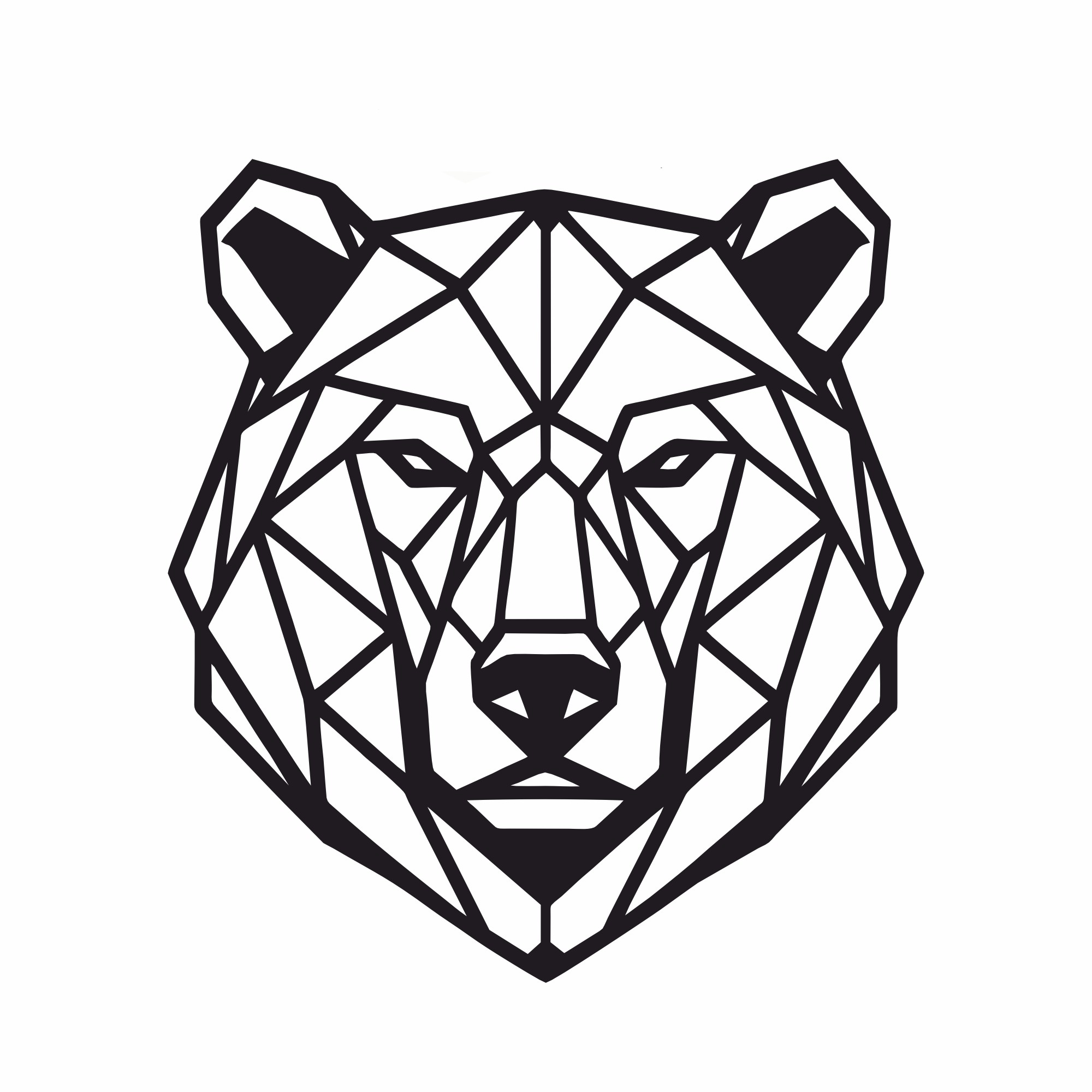 Dekoracja ścienna niedźwiedź geometryczny - obrazek 2