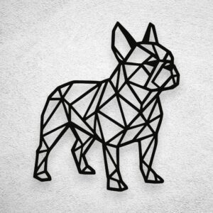 Nowoczesny Metalowy geometryczny Buldog Francuski