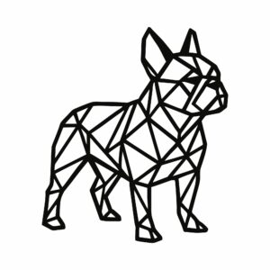 Geometryczny Buldog Francuski na ścianę