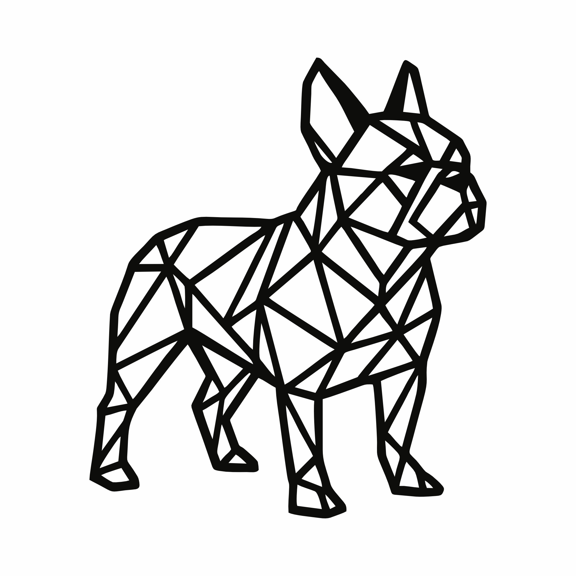 Geometryczny Buldog Francuski na ścianę