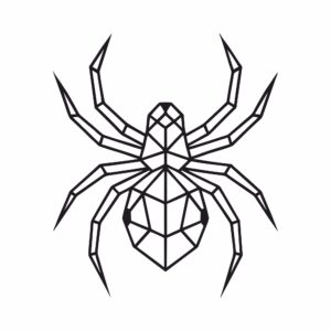 Metalowy pająk geometryczny na ścianę do salonu