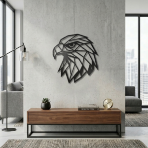 Metalowy Orzeł geometryczny dekoracja ścienna