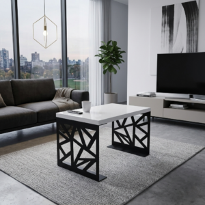 Stolik kawowy z metalowymi nogami do salonu