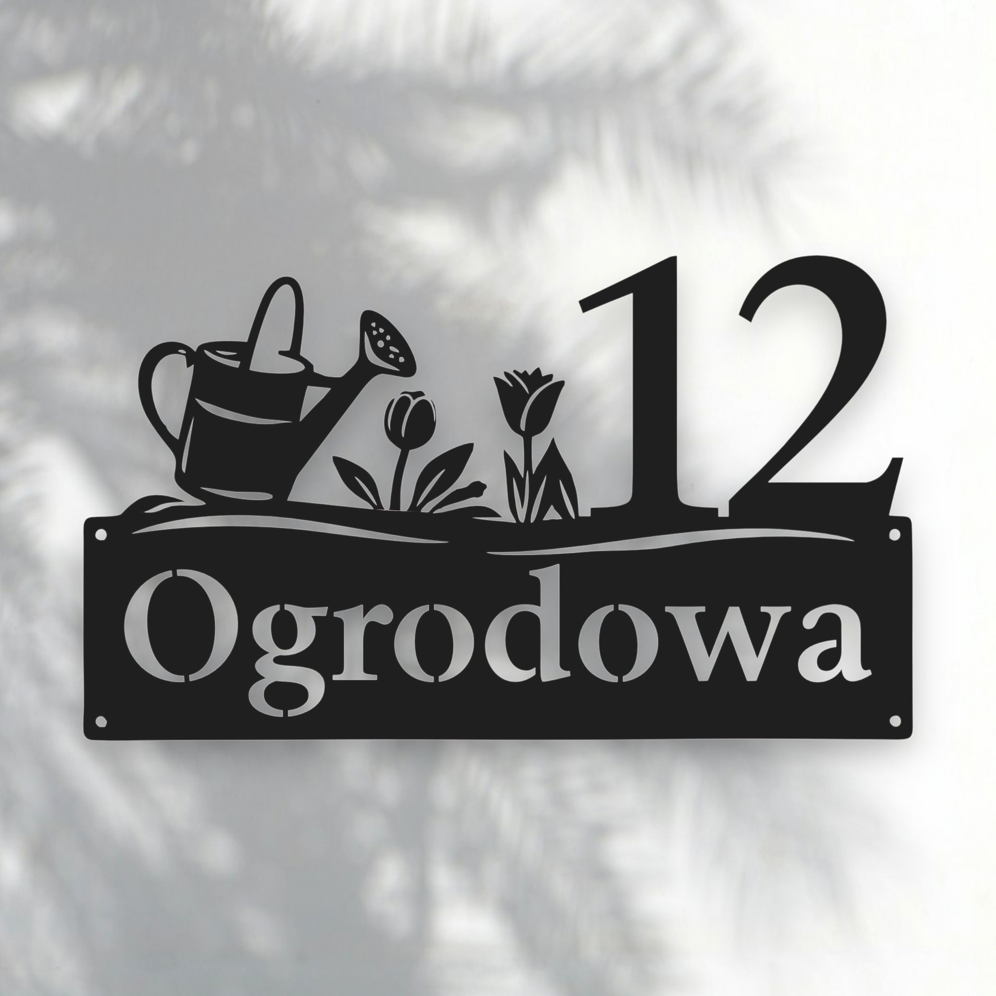 Tabliczka adresowa z numerem na dom ulica Ogrodowa