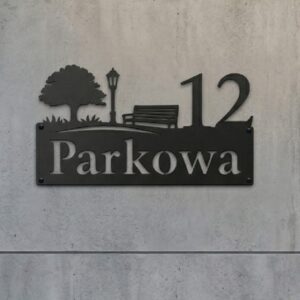 Metalowa Tabliczka adresowa ulica Parkowa