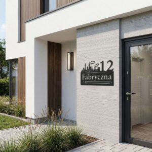 Metalowy numer na dom ulica Fabryczna
