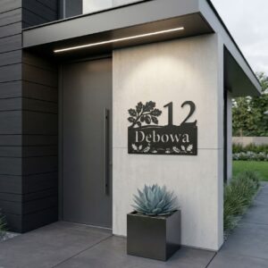 Metalowa Tabliczka z numerem domu ulica Dębowa