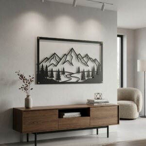 Obraz wycięty laserowo z metalu górska droga