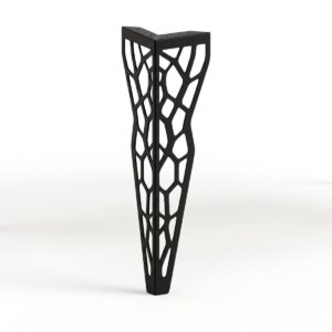 Pojedyncza ażurowa noga metalowa do stołu i biurka Brooklyn o wysokości 72 cm, kolor czarny mat.