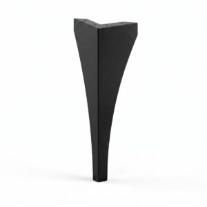 Pojedyncza metalowa noga meblowa Boston o wysokości 40 cm z płynnym wewnętrznym łukiem, kolor czarny mat.
